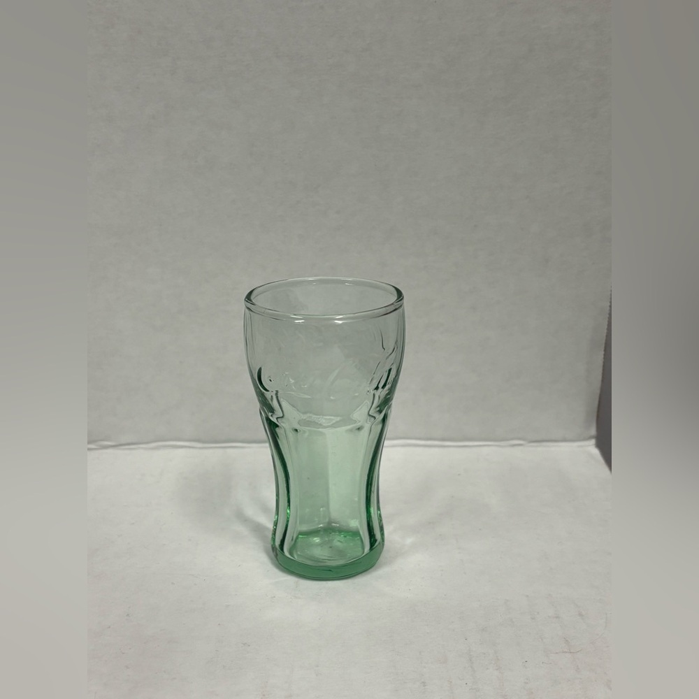 1 Vintage Green Glass Mini Coca-Cola Shot Glass 3.5”